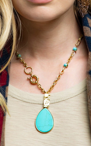 Splash Of Turquoise Gold Necklace