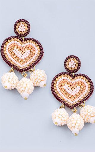 The Way You Love Me Beaded Heart Earrings