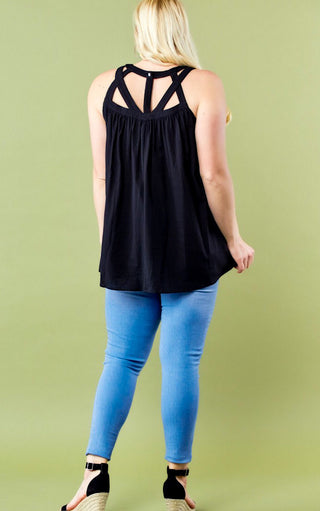 Current Obsession Black Top, SMALL, LRG