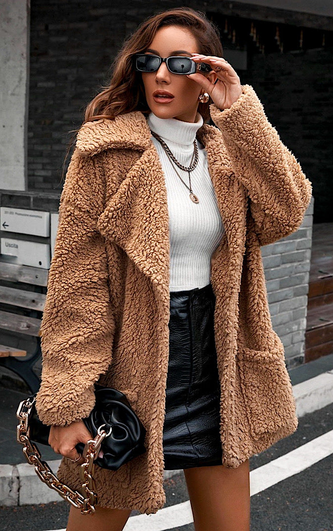 Living Up To The Hype Light Brown Teddy Sherpa Jacket