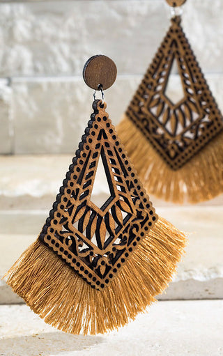 Light As A Feather Brown Wooden Earrings