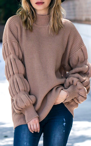 Sipping Hot Cocoa Taupe Sweater
