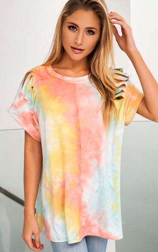 Sunset Wishes Marbled Top, LRG-1X!