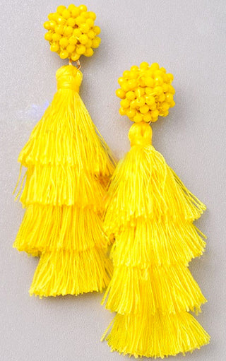 Something to Celebrate Yellow Fringe Earrings