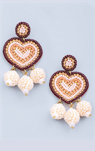 The Way You Love Me Beaded Heart Earrings
