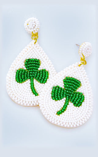 Feeling Festive Shamrock Beaded Earrings