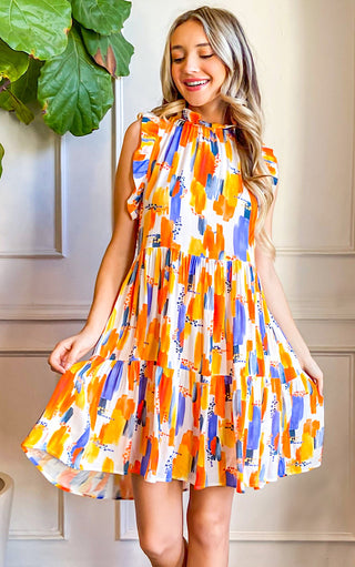 Falling For You Flutter Sleeve Babydoll Dress