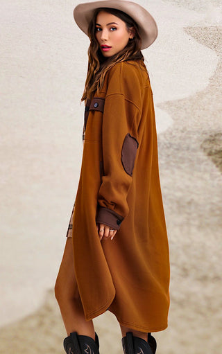 Southern Chic Long Camel Brown Jacket