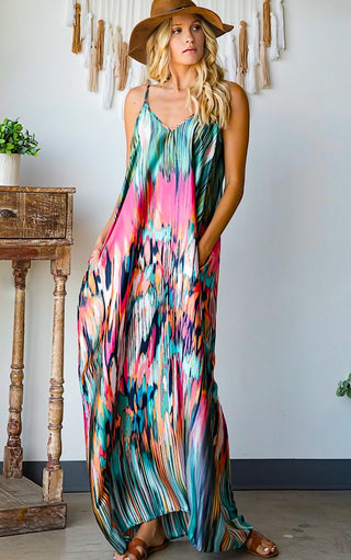 Tropical Persuasion Colorful Maxi Dress