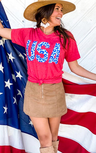 Wild & Free USA Red Graphic Tee, SMALL