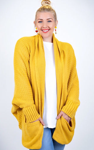 My Happy Place Yellow Cardigan, SMALL