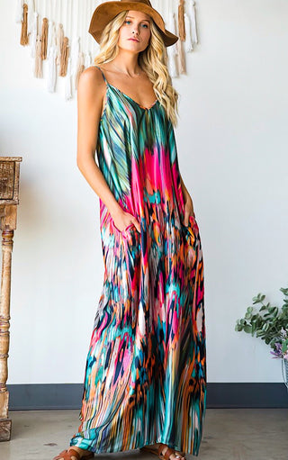 Tropical Persuasion Colorful Maxi Dress