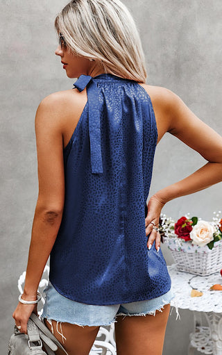 Hot Summer Nights Navy Blue Halter Top, LRG & XL