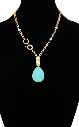 Splash Of Turquoise Gold Necklace