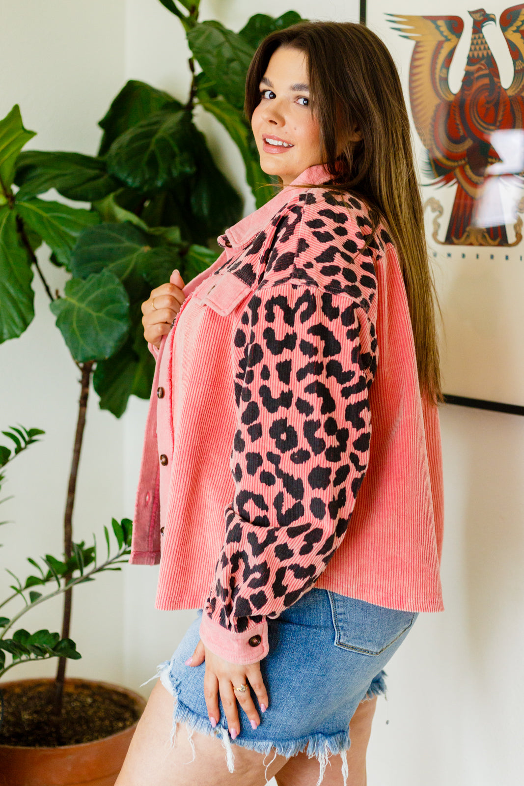 My Spirit Animal Pink Leopard Print Jacket, SMALL