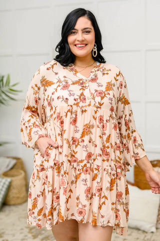 Spring Is In The Air Tiered Floral Dress, LARGE