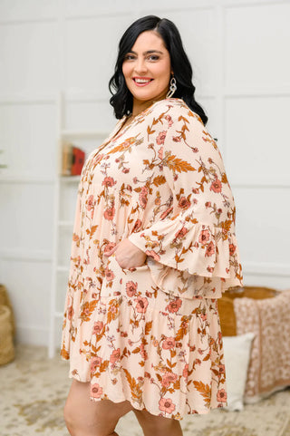Spring Is In The Air Tiered Floral Dress, LARGE