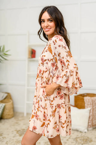 Spring Is In The Air Tiered Floral Dress, LARGE