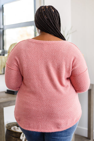 Wrapped Up In Softness Pink Henley