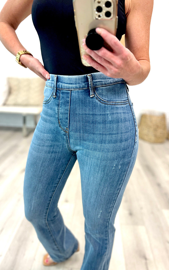Always Amazing Judy Blue Pull On Bootcut Jeans, SIZES 0-5 left!