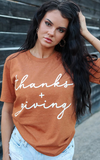 Thanksgiving Rust Graphic Tee, SM-2X