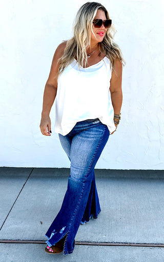 RESTOCKED! Split Hem Tummy Control Flare Jeans by Blakeley, SIZES 1-5X