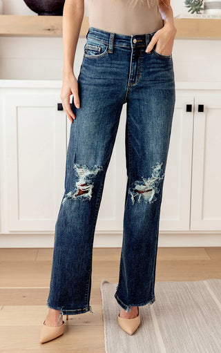 RESTOCKED! Casual Perfection Dark Wash Straight Leg Jeans by Judy Blue 0-24W