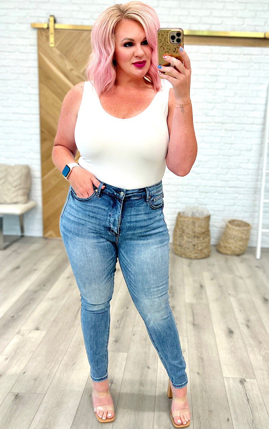 Amazing Curves Tummy Control Skinny Jeans by Judy Blue, SIZES 0-24W