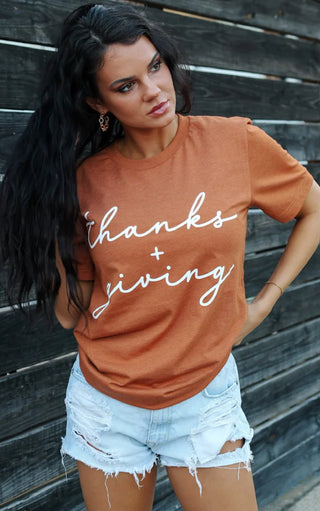 Thanksgiving Rust Graphic Tee, SM-2X