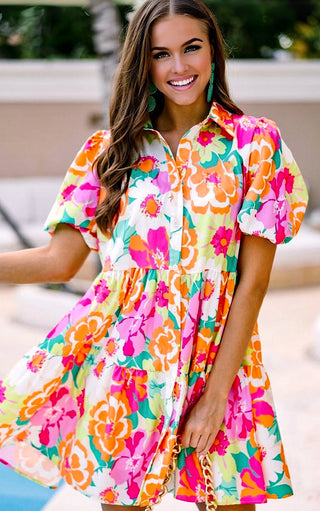 Wildflower Whimsy Pink Floral Dress