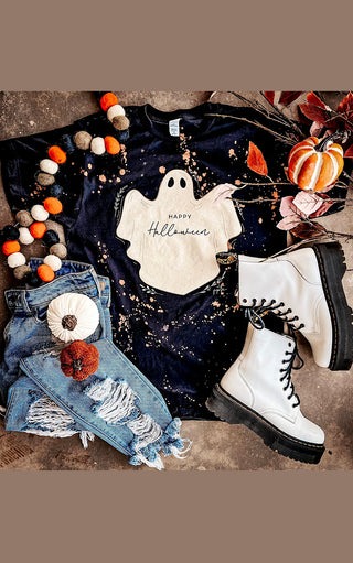 Happy Halloween Ghost Tee, SM-3X