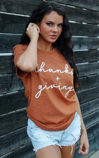 Thanksgiving Rust Graphic Tee, SM-2X