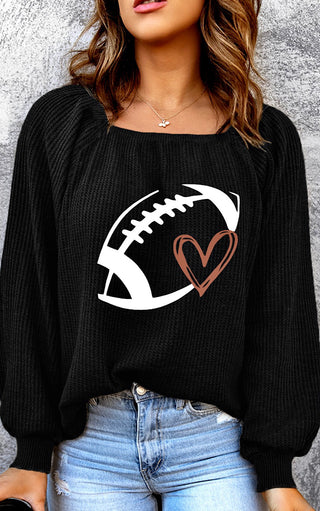 Game Day Weekends Black Knit Top