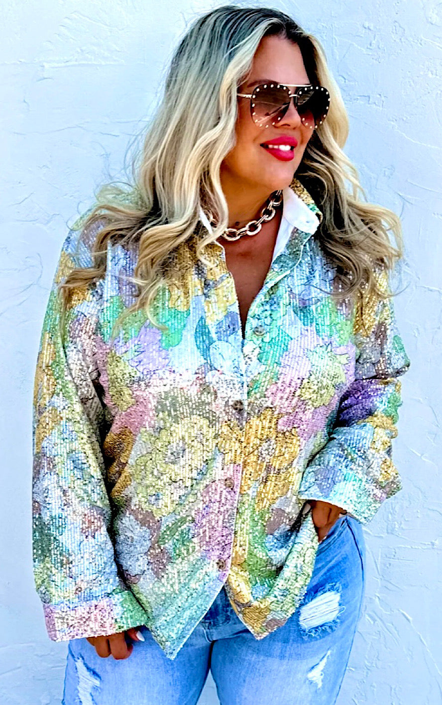Get Your Shine On Sequin Top, SM-3X