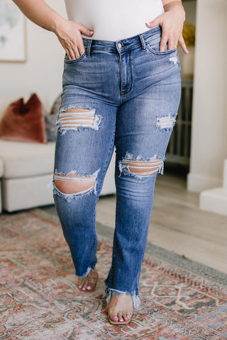 Always On My Mind Judy Blue Straight Leg Jeans, 0-24W