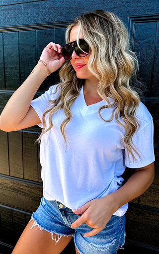 Better Than His Slouchy Boyfriend Tee - White & Pink
