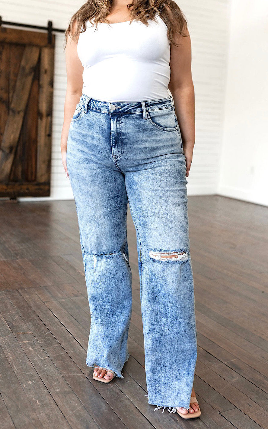 All The Attention Slit Hem Jeans by RISEN, SIZES 1-3X