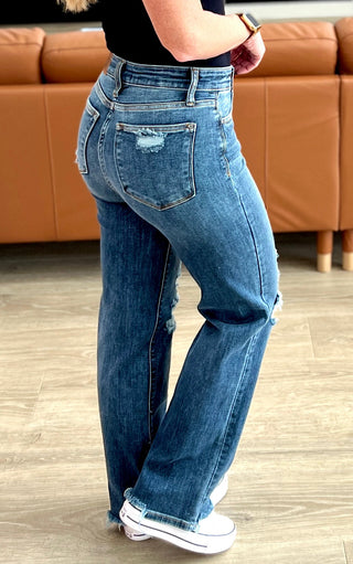 RESTOCKED! Casual Perfection Dark Wash Straight Leg Jeans by Judy Blue 0-24W