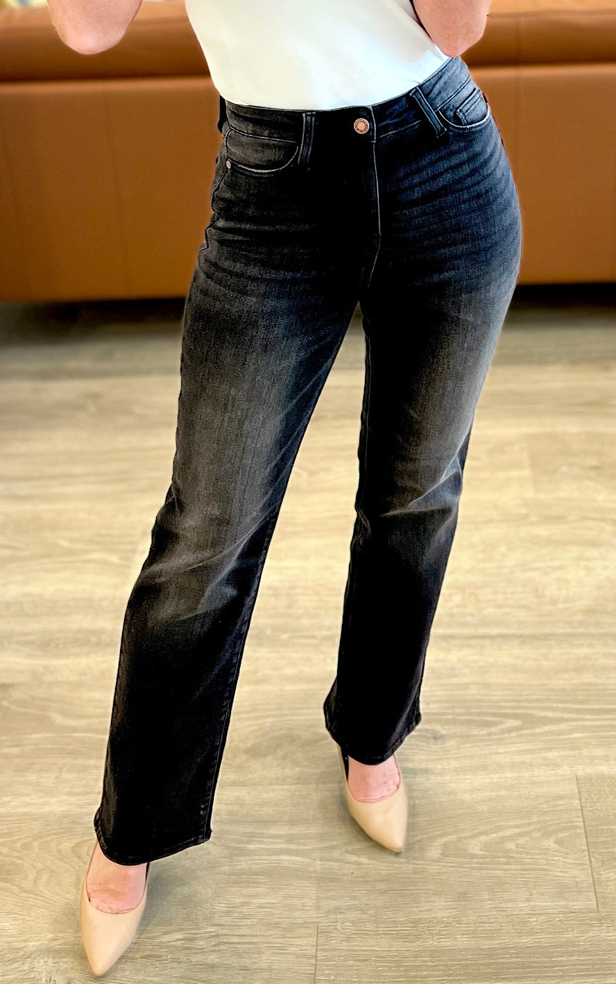 Back In Black Straight Leg Jeans by Judy Blue, SIZES 0-24W
