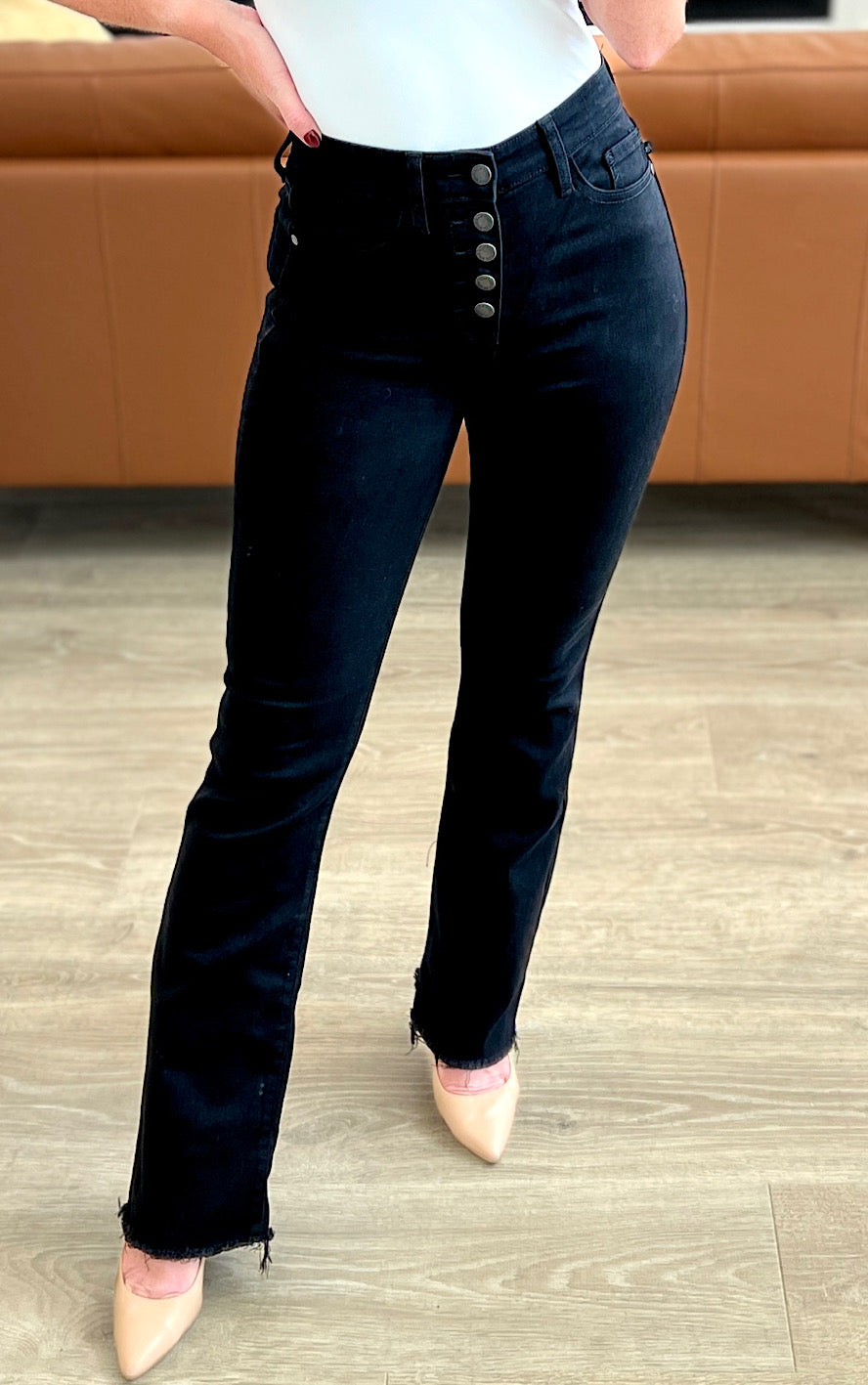 Dream Girl Judy Blue Black Bootcut Jeans, SIZES 0-24W