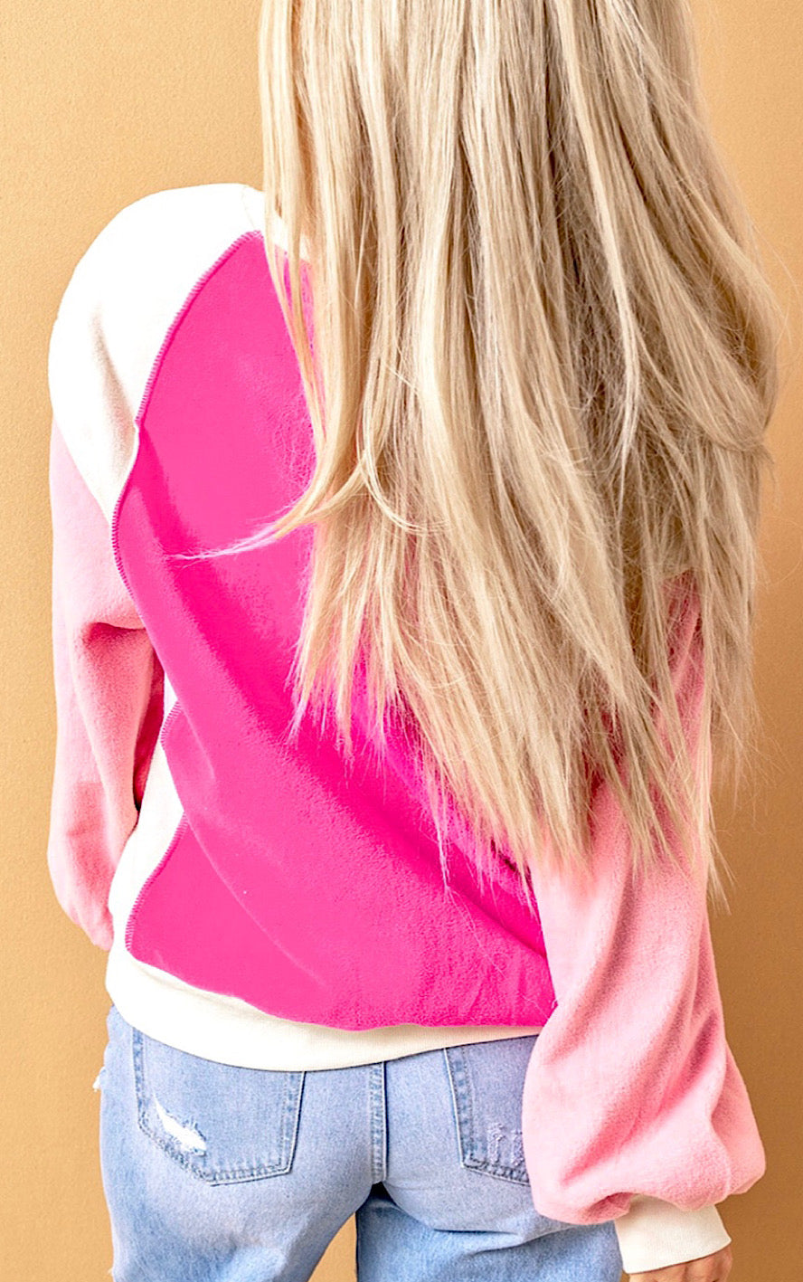Perfectly Pink Color Block Top, SM-2X
