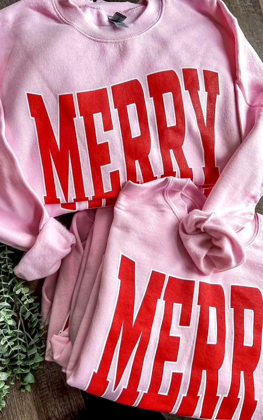 Merry Pink Varsity Sweatshirt, SM-3X