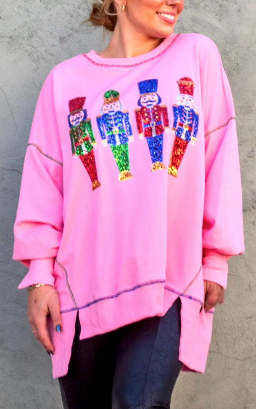 Pink Sequin Nutcracker Sweatshirt, Sizes 6-24