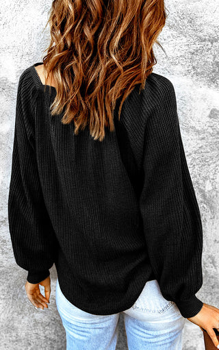 Game Day Weekends Black Knit Top