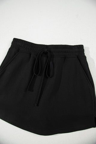 Black French Terry Skort