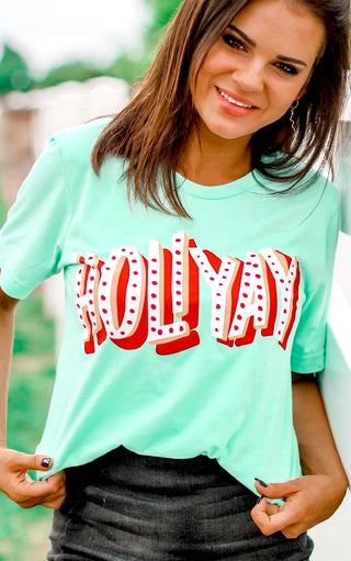 Holiyay Mint Green Tee, MED-2X