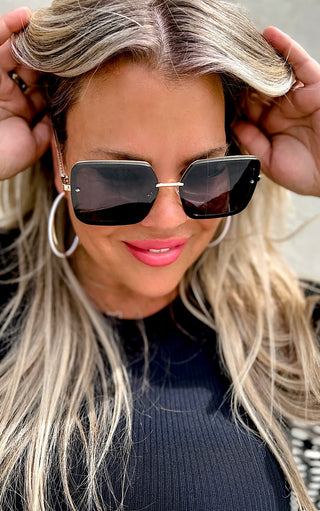 High Standards Black Oversized Sunglasses, RESTOCKED!!