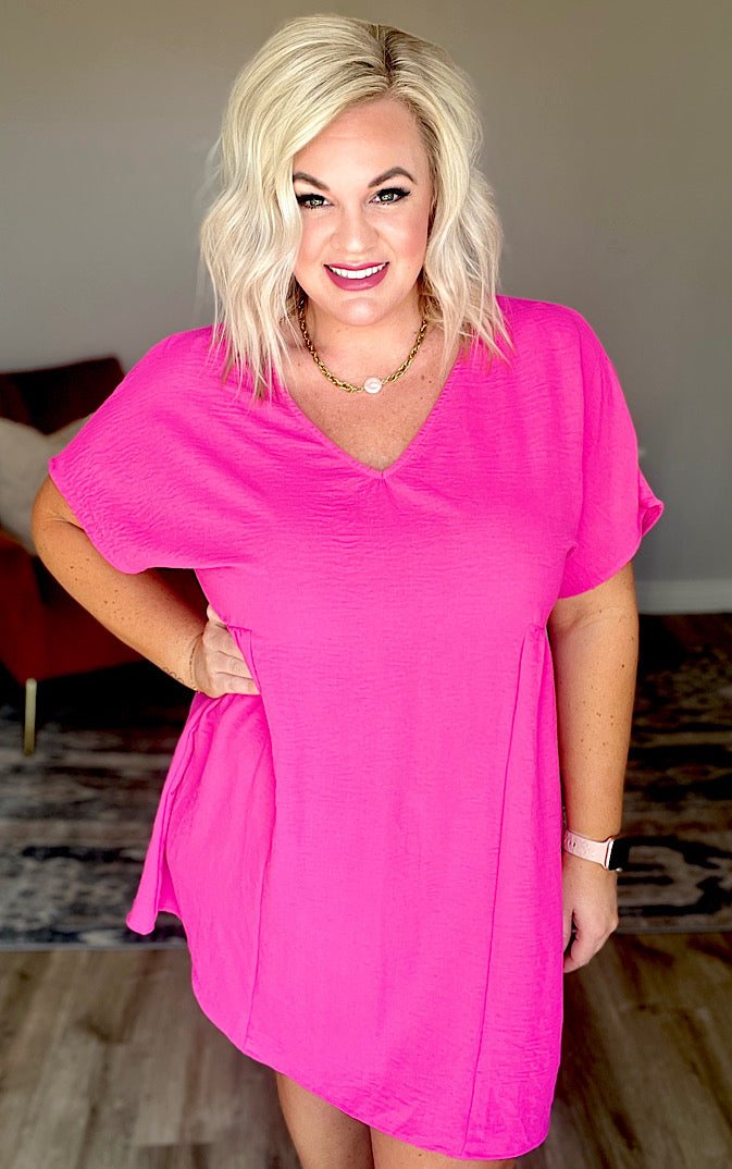 Always The One Hot Pink Shift Dress, 3X left!