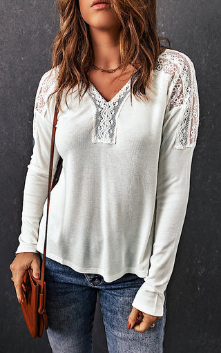 In My Dreams Lace V-Neck Top, 2X