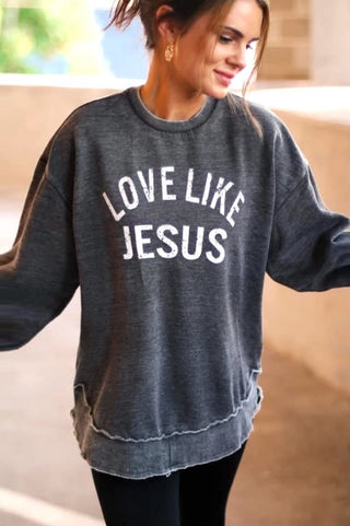 Love Like Jesus Vintage Black Sweatshirt